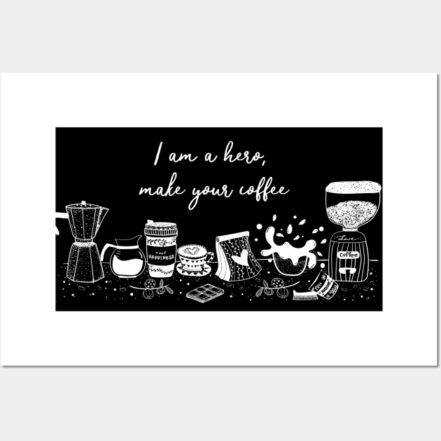 Barista Coffee lover sketch Wall Art by Janatshie